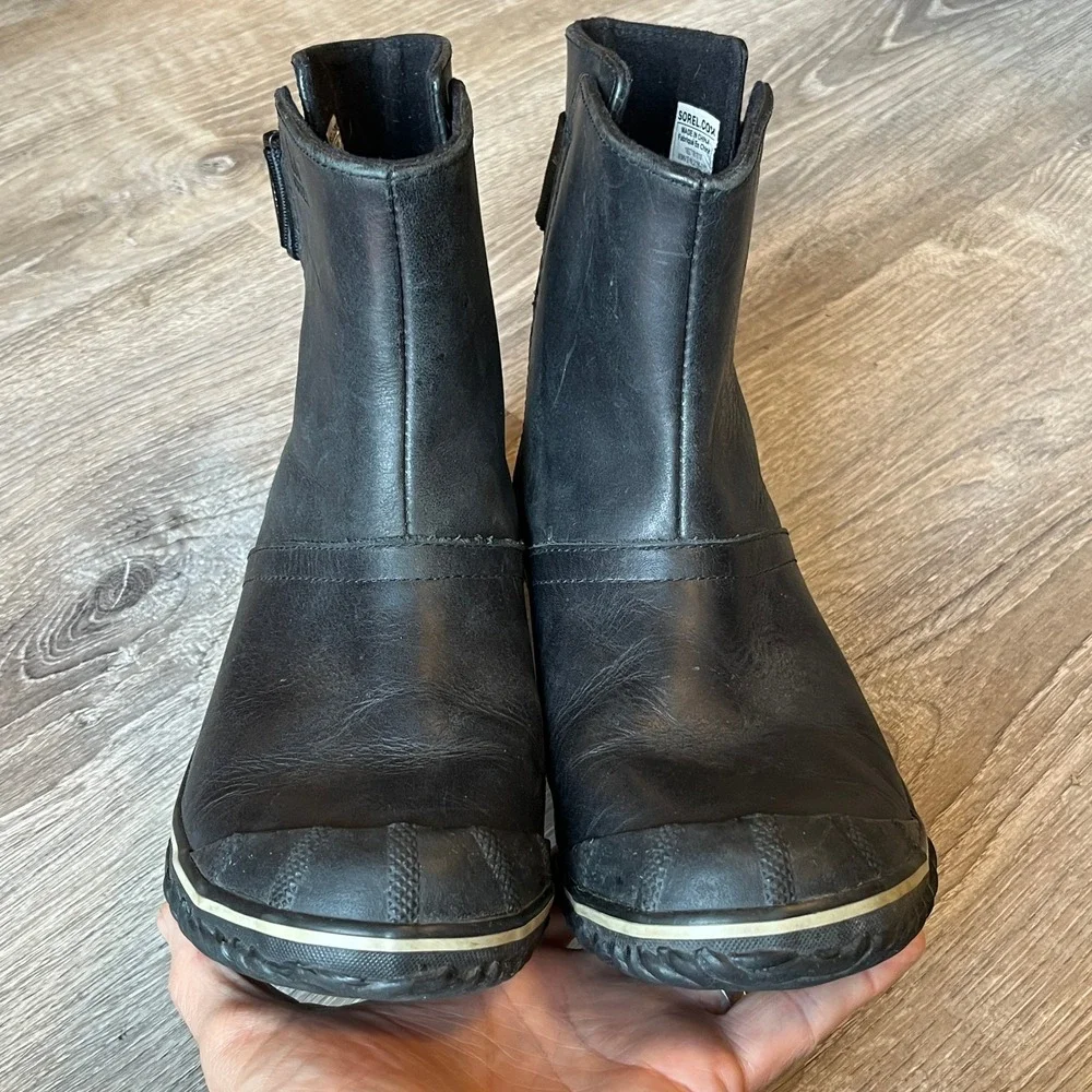 Sorel Slimboot Black‎ Leather Waterproof Boots Womens 7.5 UK 5.5 EU 38.5